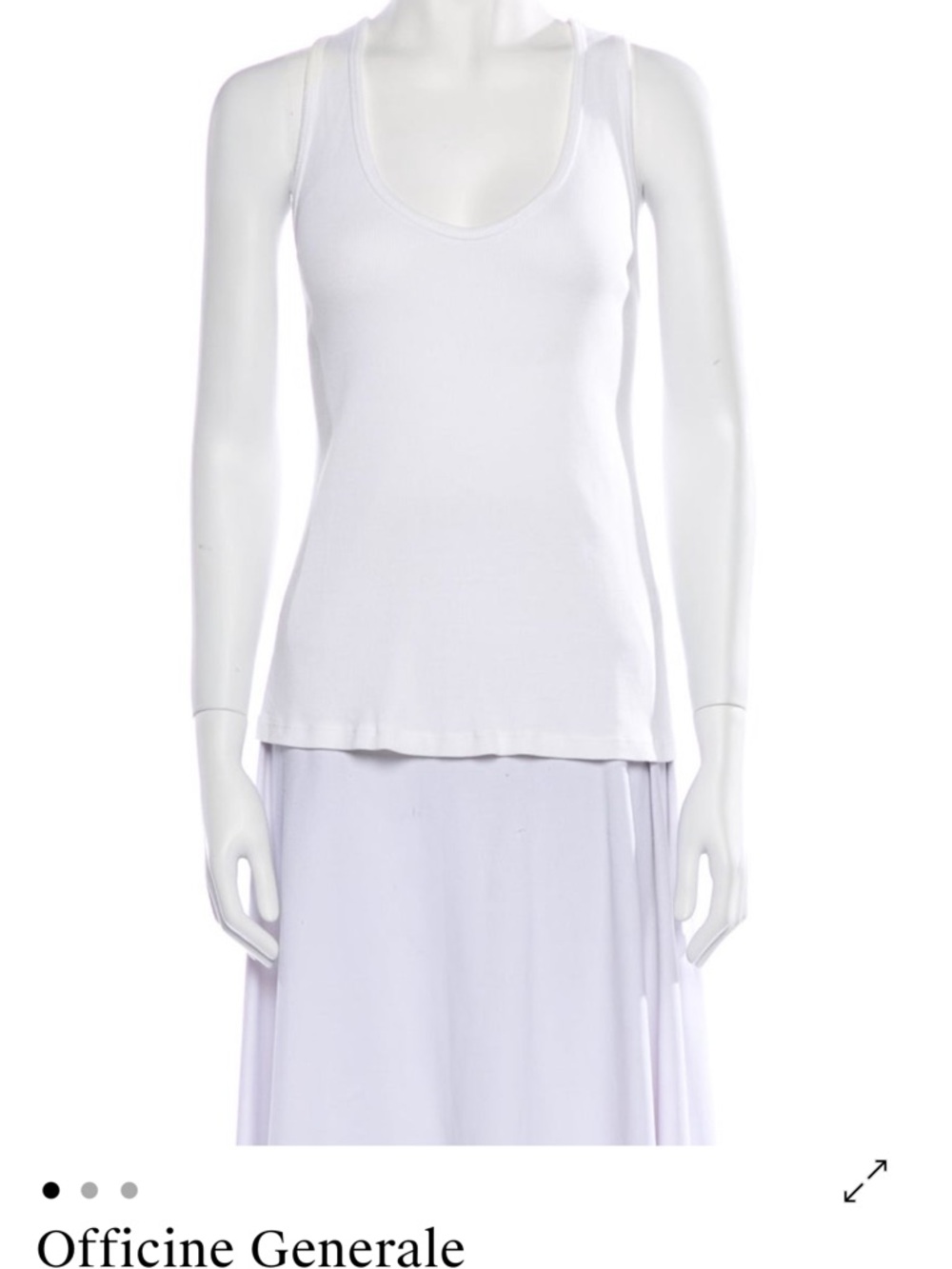 Officine Generale White Ribbed Tank Top
